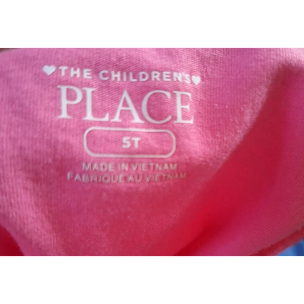 The Children's Place Girls 5T Pink Tank Top Daisy Peace LOVE Graphic Keyhole Bck